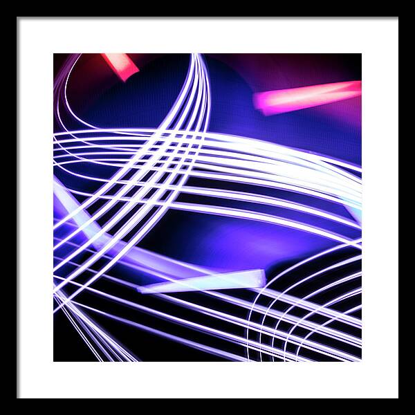 Long Exposure Framed Print featuring the photograph Light Flow #32 Square - Spring 2021 - New 1/10 by Robert Khoi