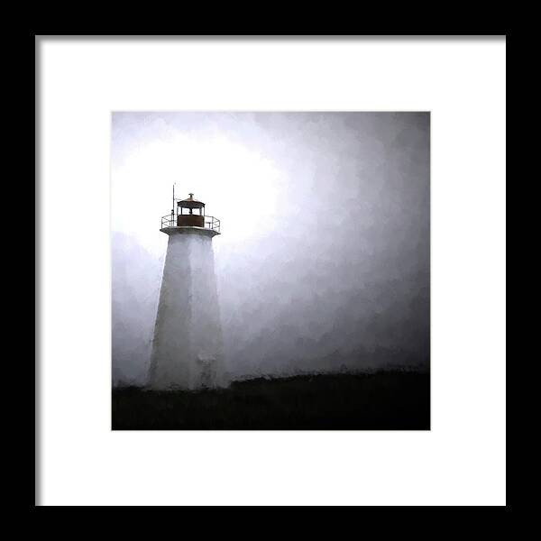 Grand Codroy Framed Print featuring the digital art Light in the Night by Moira Law