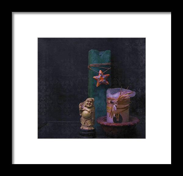 Light Of The Buddha Framed Print featuring the mixed media Light of The Buddha by Kandy Hurley