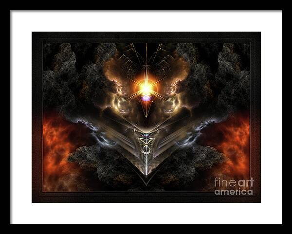 Dragons Light Framed Print featuring the digital art Light Of The Dragon Fractal Art Composition by Rolando Burbon