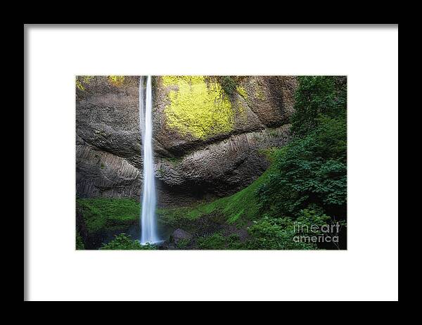 Latourell Falls Framed Print featuring the photograph Light On Latourell Falls by Doug Sturgess