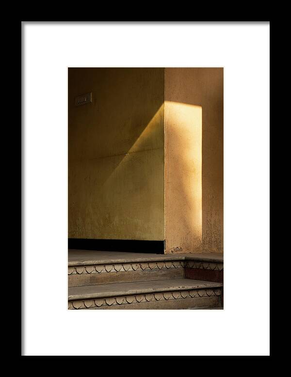 Light Patch Framed Print featuring the photograph Light Patch Vs the Staircase by Prakash Ghai