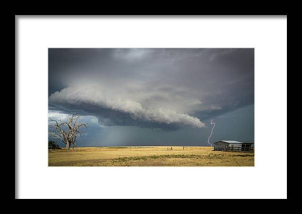 Lightning Framed Print featuring the photograph Light Skies by Laura Hedien