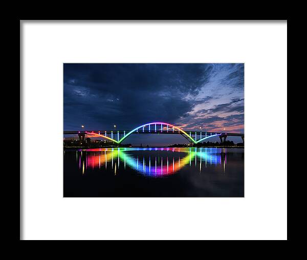 Port Of Milwaukee Framed Print featuring the photograph Light the Hoan with Pride by Kristine Hinrichs