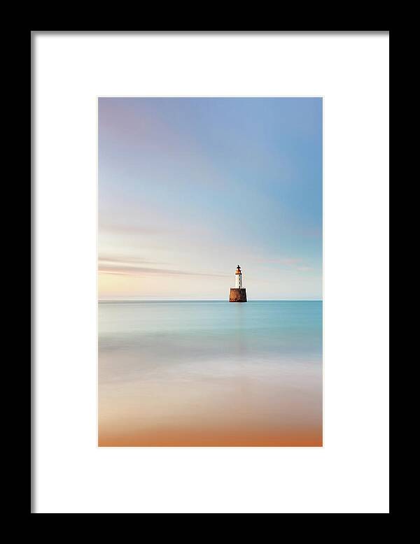 Rattray Head Lighthouse Framed Print featuring the photograph Lighthouse Blues by Grant Glendinning