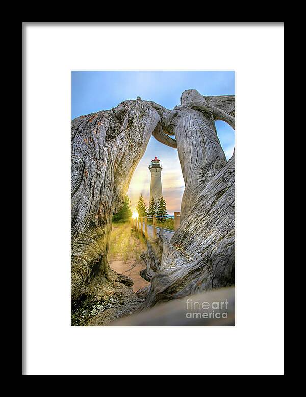 Crisp Point Framed Print featuring the photograph Lighthouse Crisp Point Sunset -2222 by Norris Seward