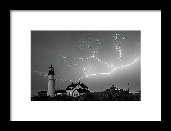 Photographs Framed Print featuring the photograph Lightning in Black n White by Darryl Hendricks