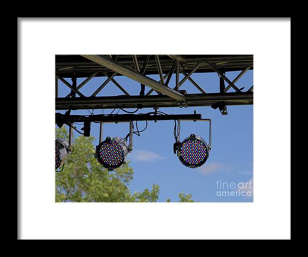 Spotlights Framed Print featuring the photograph Lights Above the Stage by Kae Cheatham