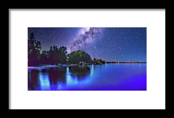 Lake Framed Print featuring the photograph Lights of Alpena, Michigan. Lake Huron by Bill Jonscher