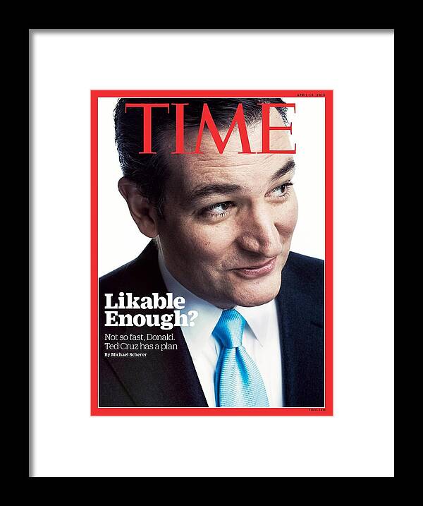 Ted Cruz Framed Print featuring the photograph Likable Enough? by Photograph by Marco Grob for TIME