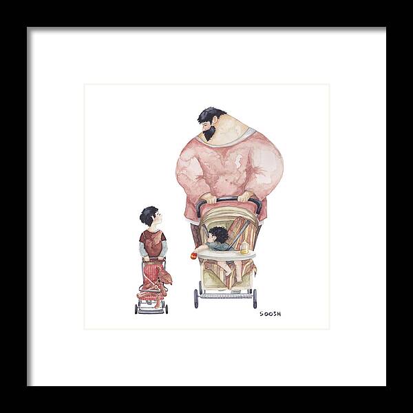 Father Framed Print featuring the drawing Like father like son by Soosh