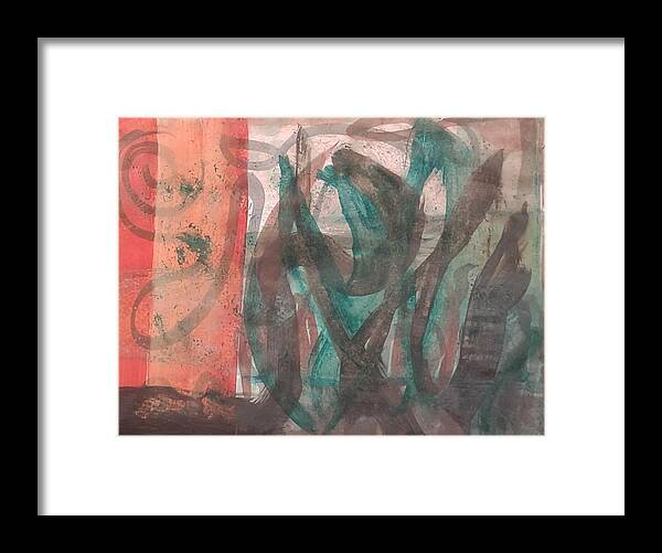 Abstract  Framed Print featuring the painting Like Grass by Suzanne Berthier