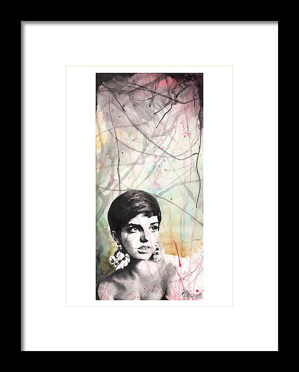 Portrait Framed Print featuring the painting Lil' Liza - In White by Tiffany DiGiacomo