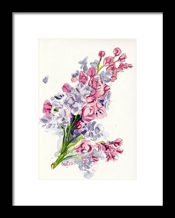 Lilac Framed Print featuring the painting Lilac Blossom by George Cret