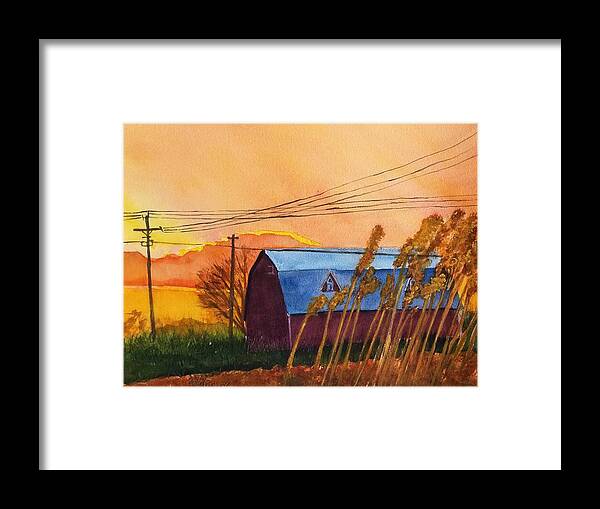 Barns Framed Print featuring the painting Linden by Ann Frederick