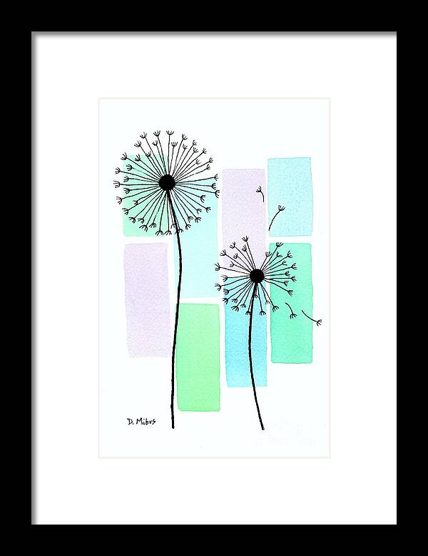 Mid Century Botanical Framed Print featuring the painting Line Drawing Botanical 4 by Donna Mibus