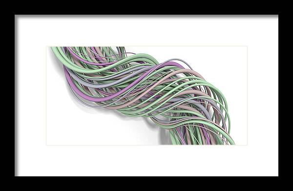 Abstract Framed Print featuring the digital art Lines and Curves 13 by Scott Norris