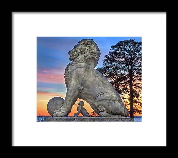 Lion Framed Print featuring the photograph Lions Bridge at Sunset by Jerry Gammon