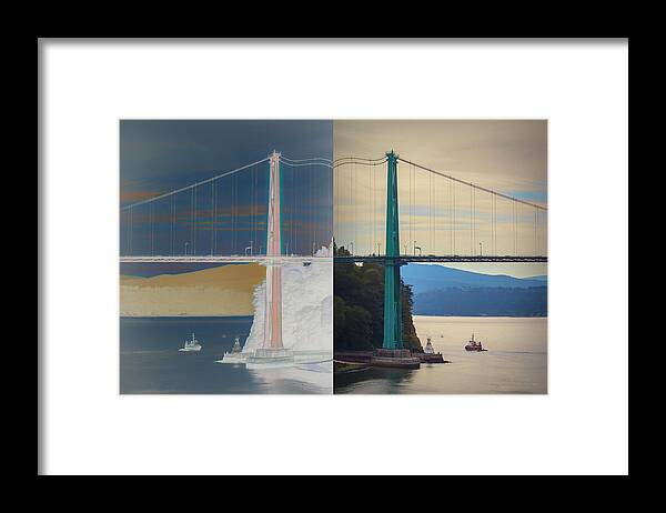 Lions Gate Bridge Framed Print featuring the photograph Lions Gate Reflection by Mike Braun