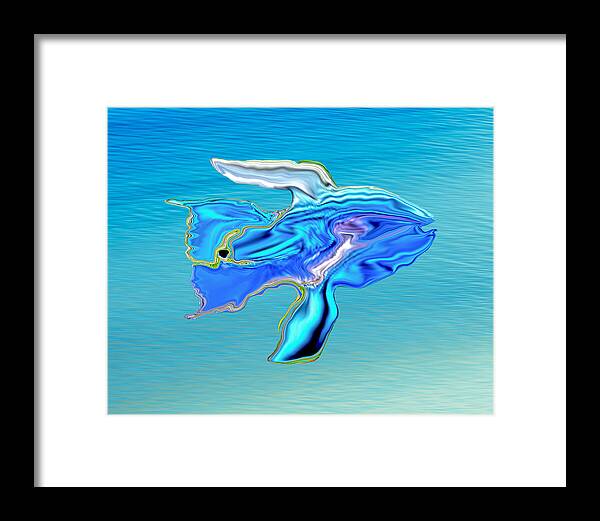 Blue Angelfish Framed Print featuring the photograph Liquid Blue Angelfish by Terry Walsh