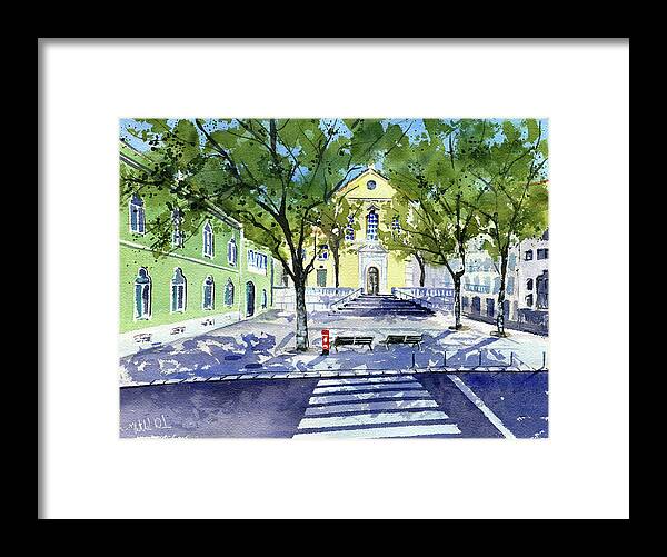 Lisbon Framed Print featuring the painting Lisboa Igreja De Sao Mamede by Dora Hathazi Mendes