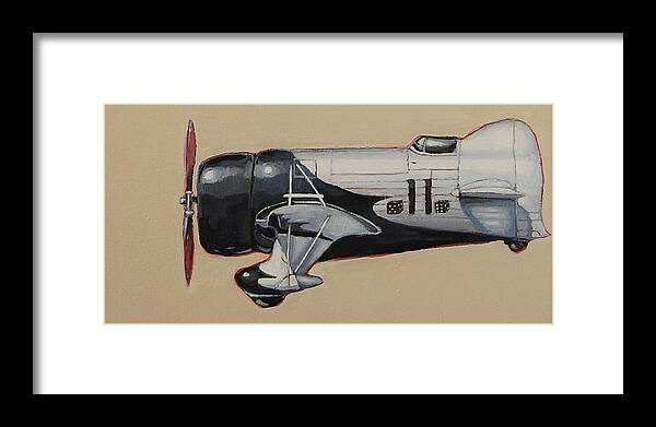 Vintage Plane Framed Print featuring the painting Little Gee Bee by Jean Cormier