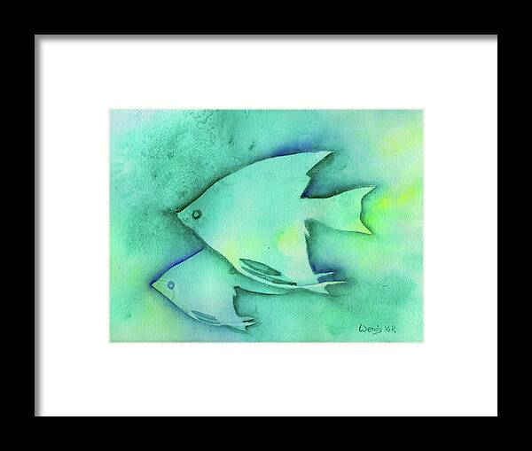 Angelfish Framed Print featuring the painting Little Angelfish by Wendy Keeney-Kennicutt
