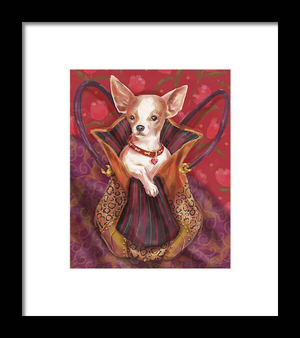 Dog Framed Print featuring the mixed media Little Dogs- Chihuahua by Shari Warren