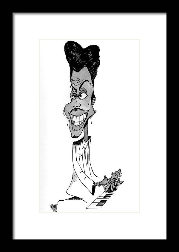 Good Framed Print featuring the drawing Little Richard by Michael Hopkins