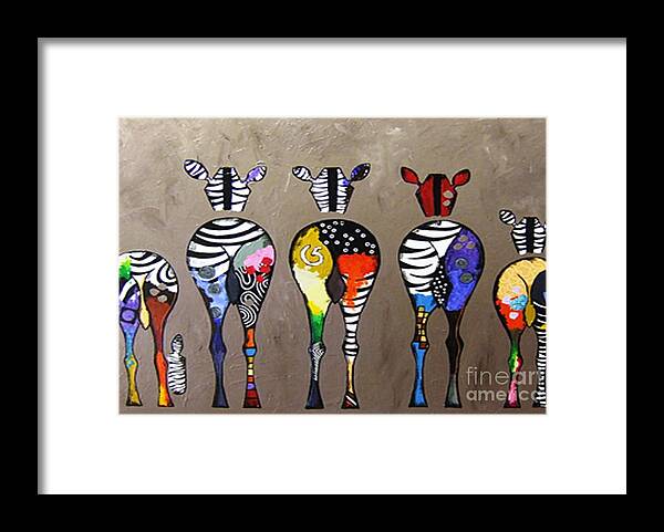 Pause Framed Print featuring the painting Living Together Is Energy And Creativity, by Jelsin's Work