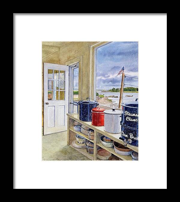 Framed Print featuring the painting Lobster Pots by Tyler Ryder