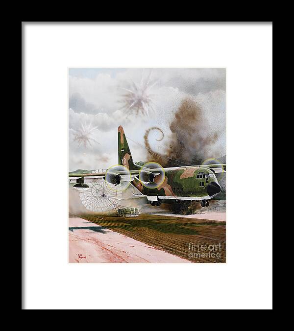 Aviation Framed Print featuring the painting Lockheed C-130A Hercules by Steve Ferguson