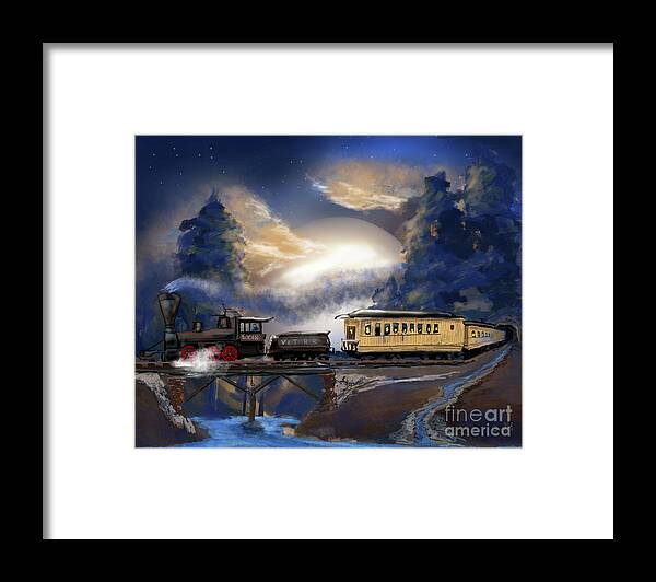 Train Framed Print featuring the digital art Locomotive Lyon II by Doug Gist