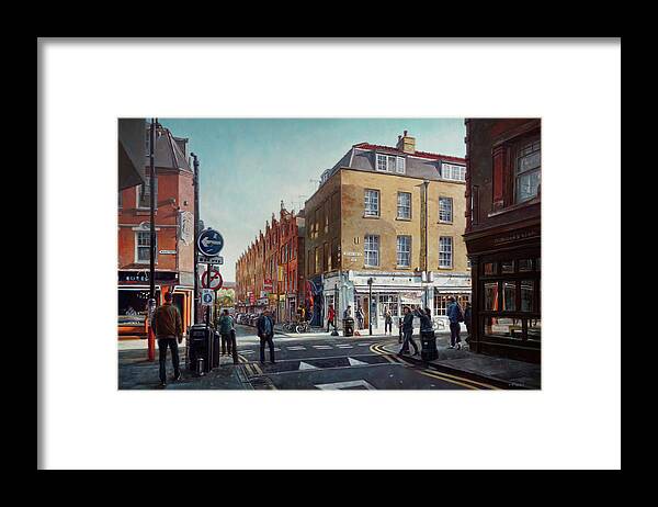 London Framed Print featuring the painting London Brick Lane by Martin Davey