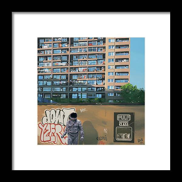 Astronaut Framed Print featuring the painting London Pulp by Scott Listfield