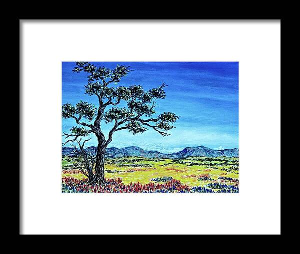 Lone Tree Framed Print featuring the painting Lone Valley Tree Painting by The James Roney Collection