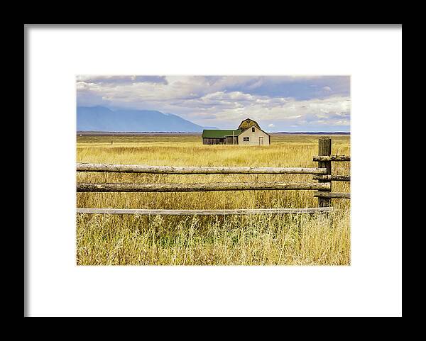 Moulton Homestead Framed Print featuring the photograph Lonely Moulton Mormon Row Prairie Dwelling by Norma Brandsberg