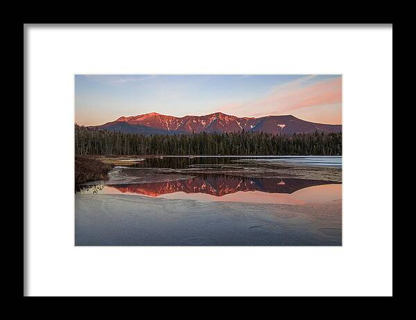 Lonesome Framed Print featuring the photograph Lonesome Lake Sunset Glow by White Mountain Images