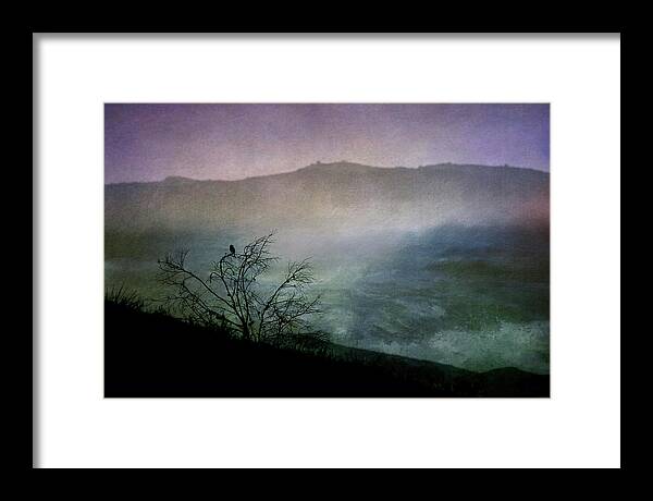 Moody Framed Print featuring the digital art Lonesome Point by Nicole Wilde