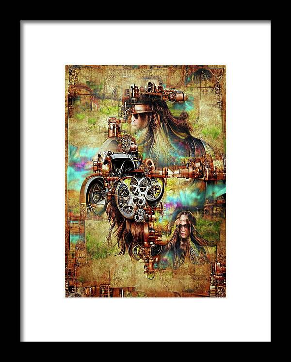  Framed Print featuring the digital art Long Haired Hippie Freak by Michelle Hoffmann