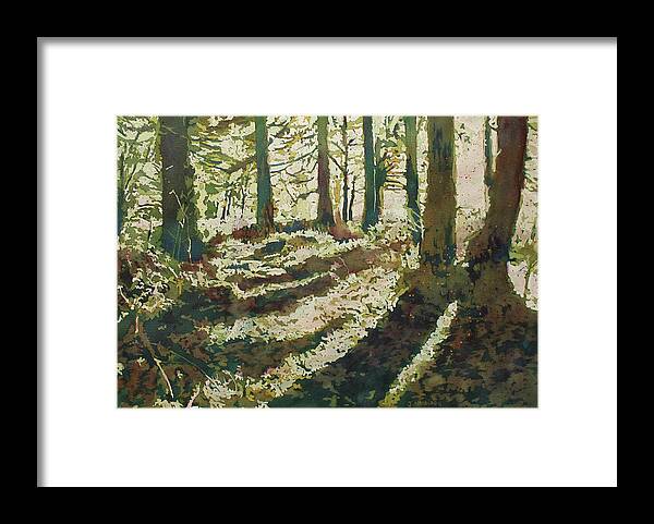 Woods Framed Print featuring the painting Long Shadows by Jenny Armitage