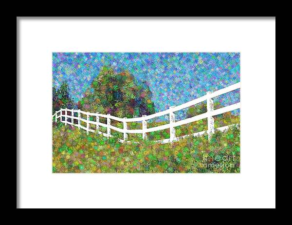 Fence Framed Print featuring the photograph Long White Fence by Katherine Erickson