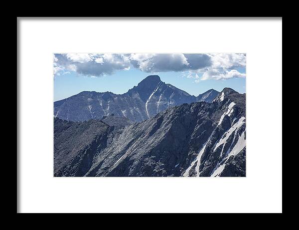 Longs Peak Framed Print featuring the photograph Longs Peak Back Side by Aaron Spong