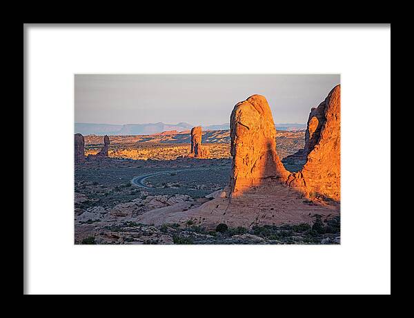 Arches Framed Print featuring the photograph Looking down on Arches National Park in Moab Utah by Toby McGuire