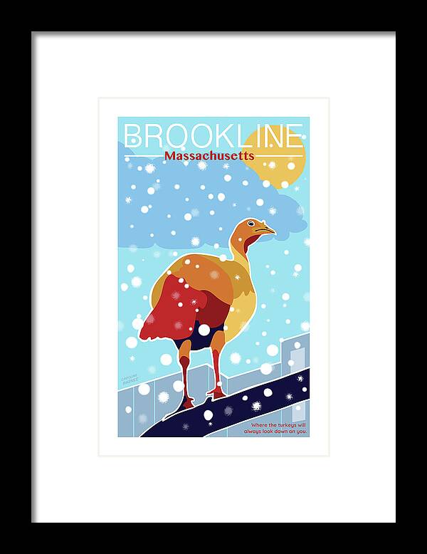 Brookline Framed Print featuring the digital art Looking Down on You by Caroline Barnes