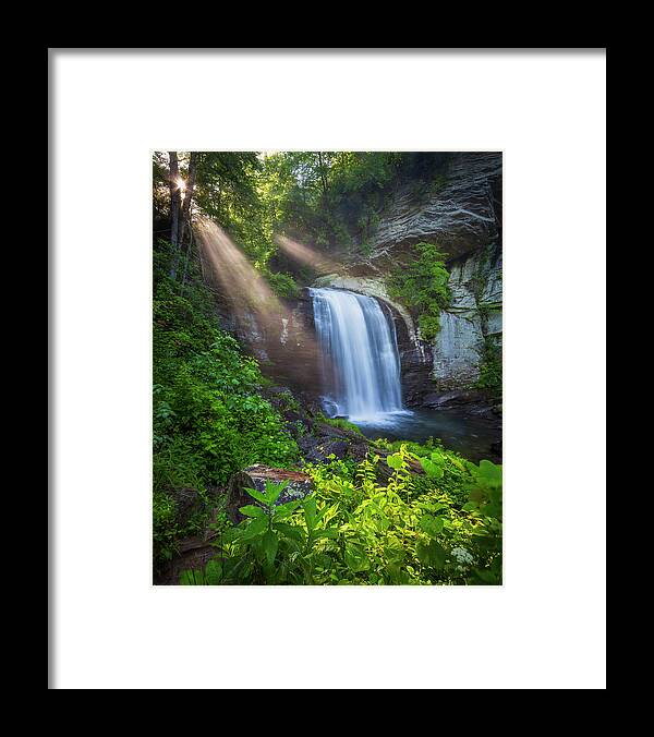 3scape Framed Print featuring the photograph Looking Glass Falls at Dawn by Adam Romanowicz