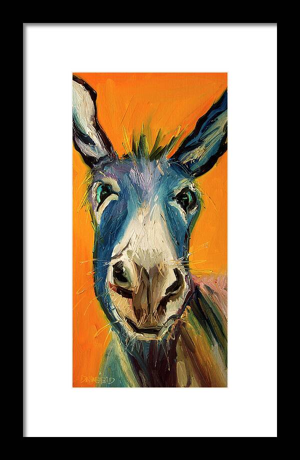 Blue Burro Framed Print featuring the painting Looking Good by Diane Whitehead