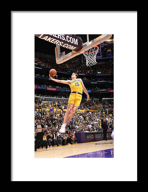 Austin Reaves Framed Print featuring the photograph Los Angeles Clippers v Los Angeles Lakers by Andrew D. Bernstein