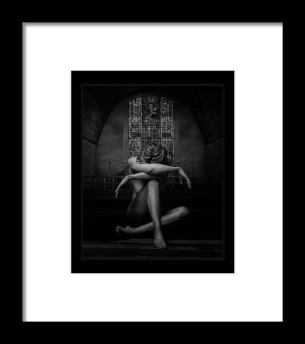 Fine Art Nude Framed Print featuring the photograph Losing My Religion by Brad Barton