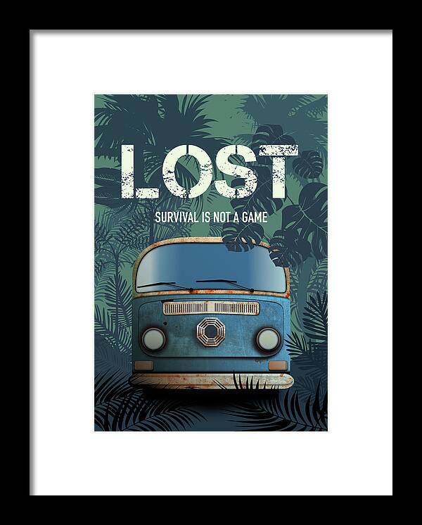Movie Poster Framed Print featuring the digital art Lost TV Series Poster by Movie Poster Boy